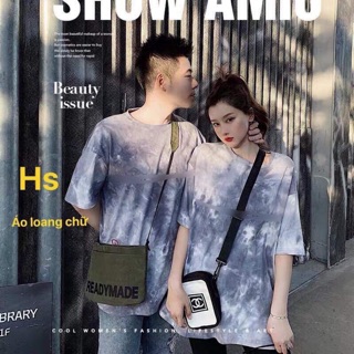 Áo thun tay lỡ thụng rộng loang màu siêu đẹp