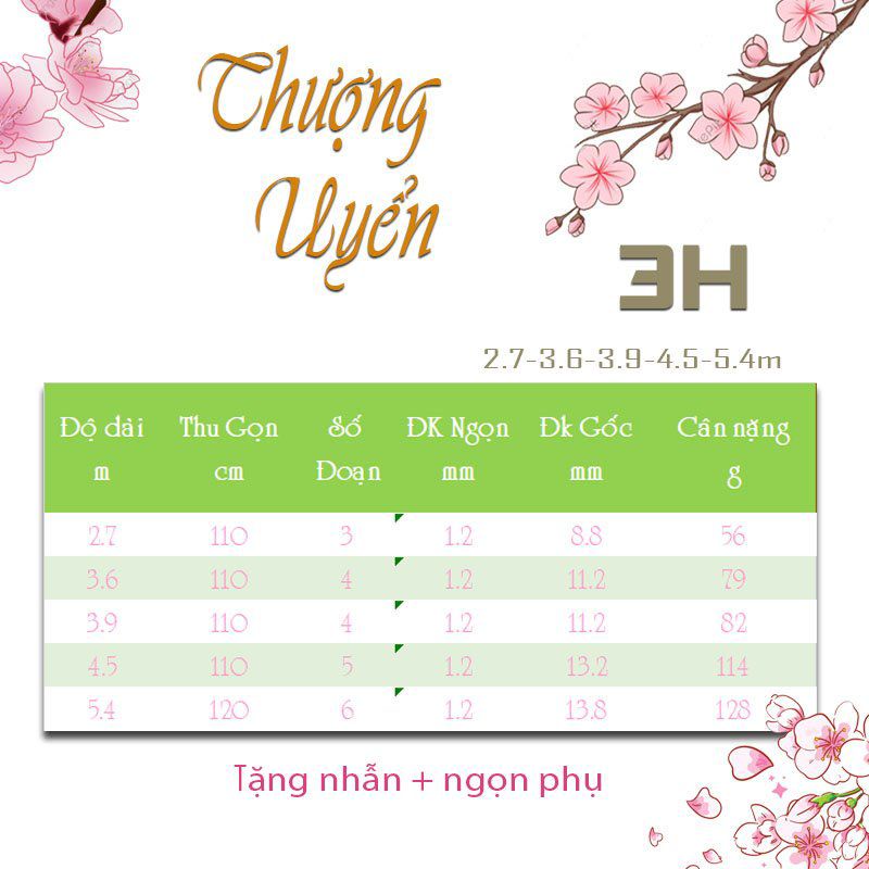 Cần Câu Đài Thượng Uyển 3H cần câu tay cao cấp hàm lượng carbon cao và nhẹ thích hợp câu cảm giác