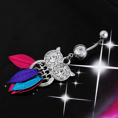 Khuyên rốn hình cú mèo đính đá thời trang cho nữ