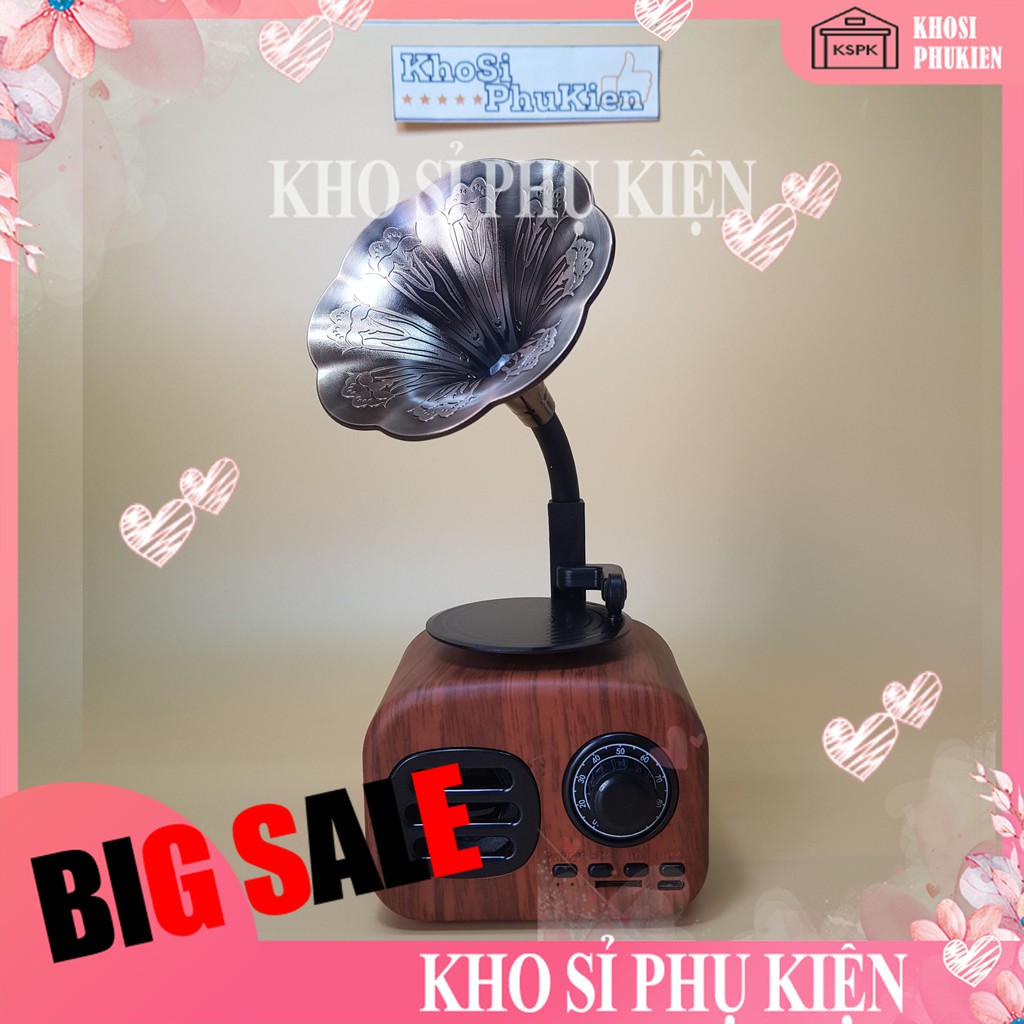 Loa Bluetooth, nghe đài FM ,Thẻ nhớ kiểu dáng cổ điển