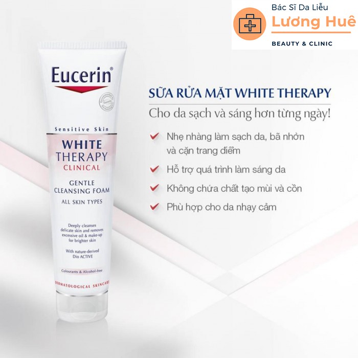 ✔️【Chính hãng】⭐Sữa Rửa Mặt Tạo Bọt Trắng Da Eucerin White Therapy Clinical Gentle Cleansing Foam 150g