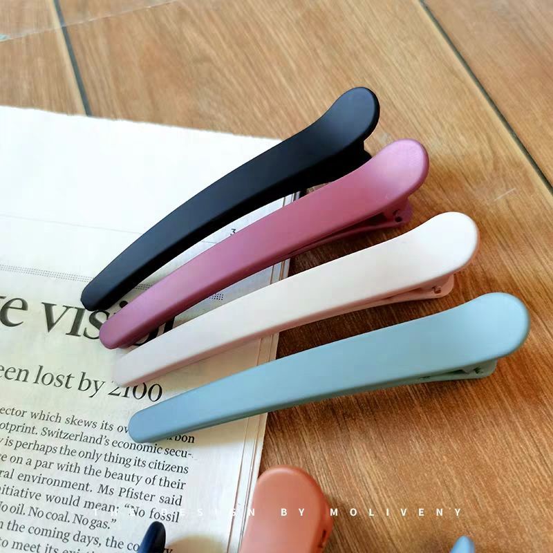 Set 10 Kẹp Tóc Mỏ Vịt Bằng Acrylic Màu Đục Cho Nữ