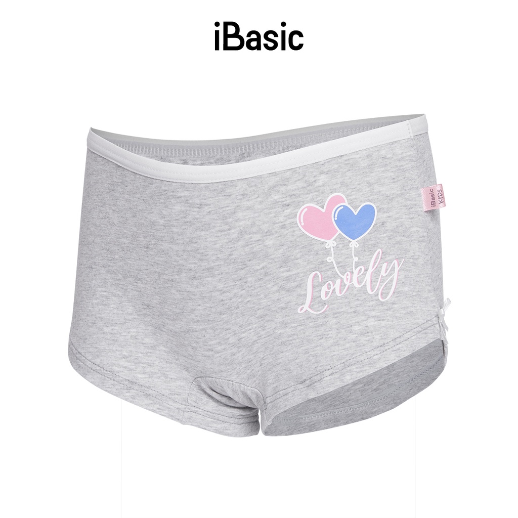 Combo 3 quần lót bé gái cotton lưng cao có họa tiết iBasic PANG018