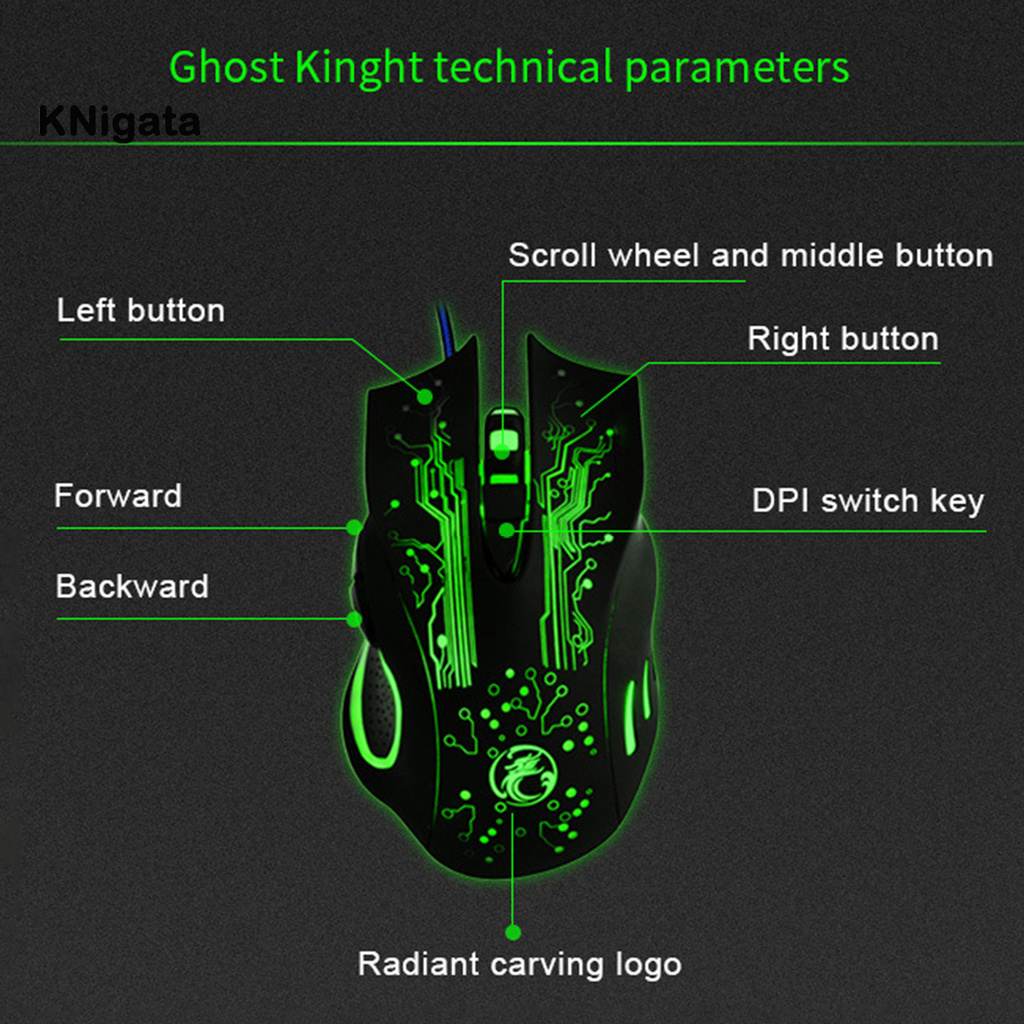 {HAM} IMICE X9 Wired Mouse with Gaming Chip Strong USB Wire Black Gaming Mouse with Colorful Light for Computer