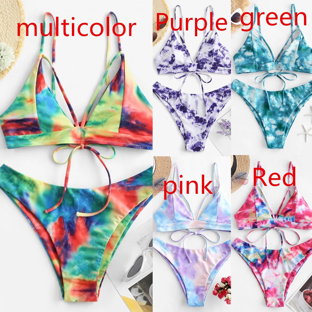 Bộ đồ bơi 2 mảnh lưng cao phối dây gợi cảm dành cho nữ | BigBuy360 - bigbuy360.vn