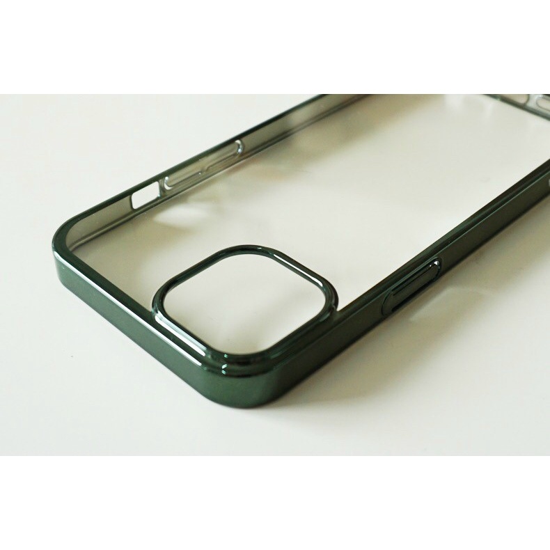Ốp lưng Devia lưng trong viền màu cho Iphone 15 pro max/15/14 PRO MAX /14 PRO/13 pro max/13 pro/12 pro / 12 pro max
