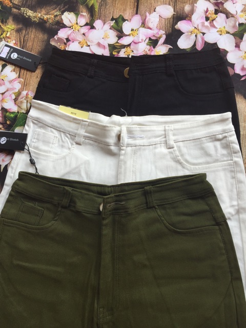 Quần skinny 3 màu rêu đen đỏ | BigBuy360 - bigbuy360.vn