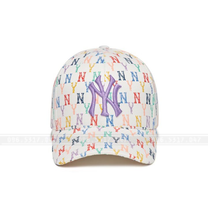 Mũ Nón Kết NY MLB Phong Cách Hàn Quốc, Họa Tiết Rainbow Dome Đẹp, Hàng Nhập Đầy Đủ Tem