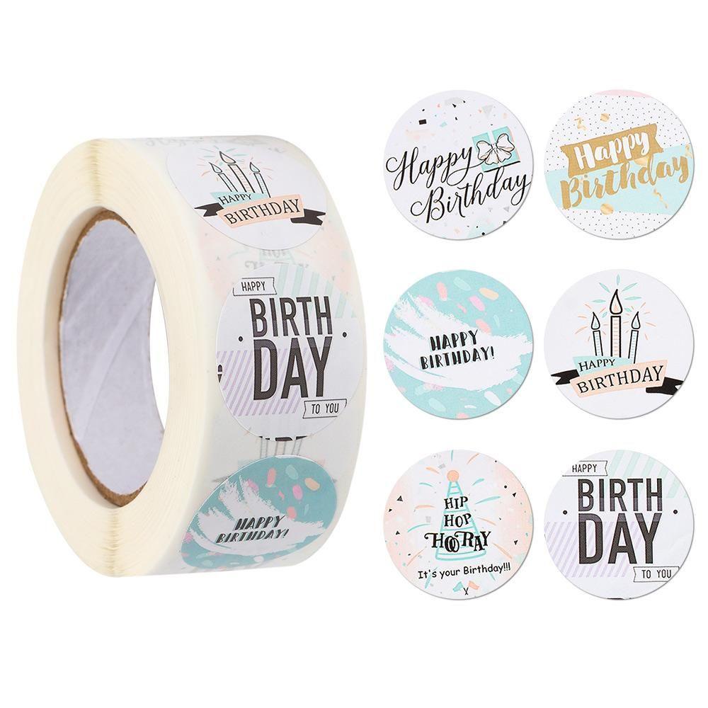 JANE Cuộn 500 Miếng Dán Trang Trí Hình Chữ Happy Birthday