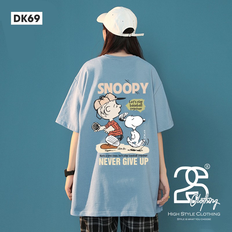 Áo Thun Nam Tay Ngắn In Gấu 3D  2S Clothing, Áo Thun Nữ Phom Rộng Basic Snoopy DK69