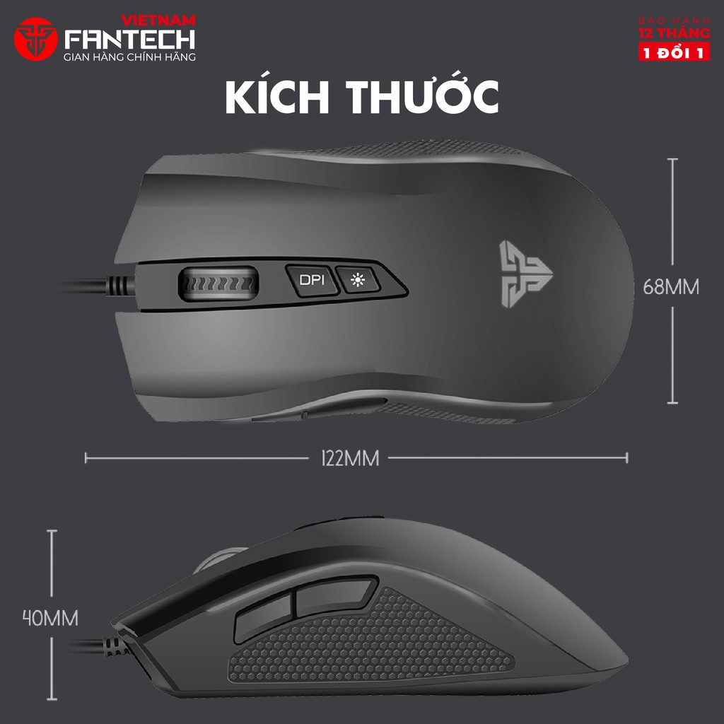 Chuột Gaming Fantech TITAN X4S  LED RGB - Phân Phối Chính Hãng