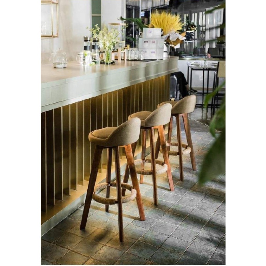 Ghế Quầy Bar 06 - Ghế Cafe Chân Hợp Kim Mạ màu gỗ óc chó sang trọng , Hàng nhập khẩu cao cấp | BigBuy360 - bigbuy360.vn