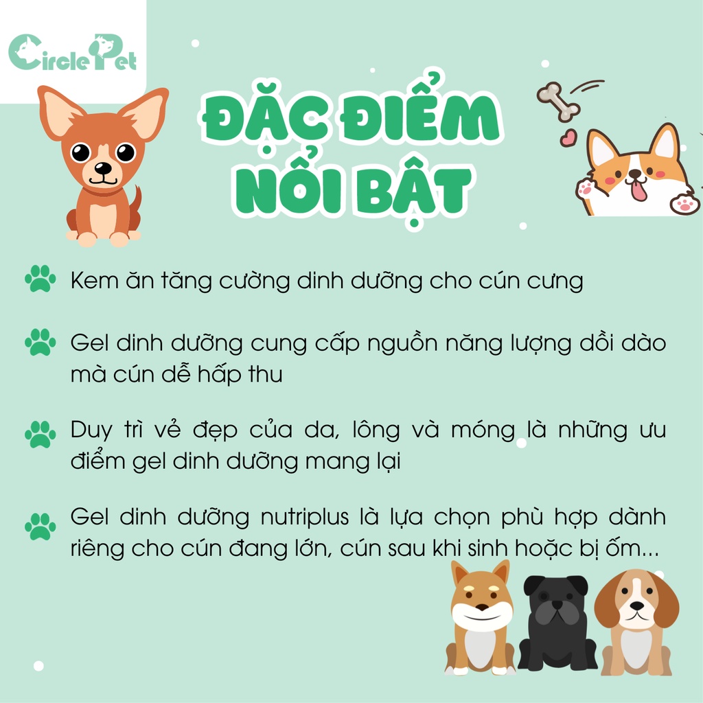 Gel Ăn Dinh Dưỡng Nutri Plus Gel Cho Chó Hỗ Trợ Tiêu Hóa Cung Cấp Vitamin Và Năng Lượng - Circle Pet