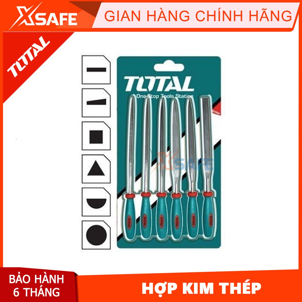 Bộ 6 giũa sắt TOTAL THT91462 đa dạng chất liệu cao cấp, độ bền, chất lượng cao, tay cầm thiết kế mềm mại