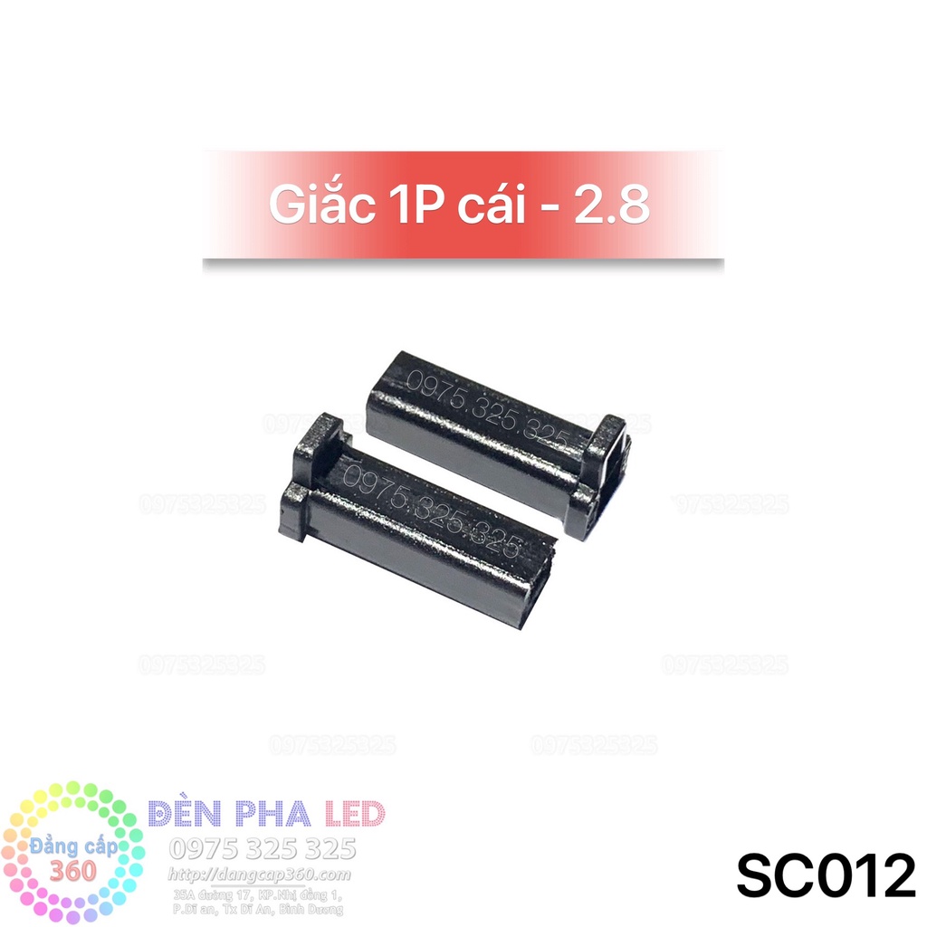 [100 đầu] giắc nhựa 1 lỗ CÁI, sử dụng cos 2.8, jack 1p pin socket terminal Connector housing iiib HL Seido at194 at176