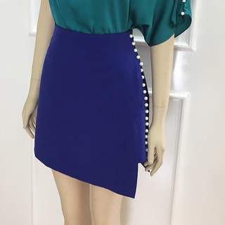 Chân váy ngắn màu xanh dương💝 Ảnh thật💝 Chân váy xòe trên gối