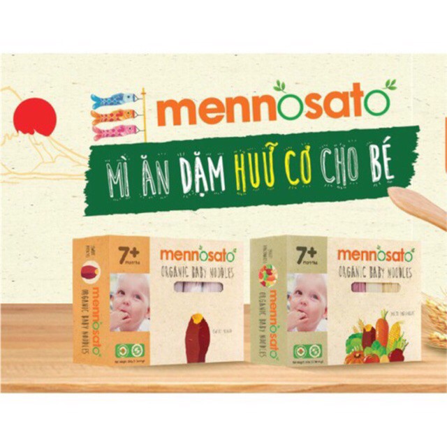 Mì ăn dặm rau củ hữu cơ mennosato chia lẻ 40g cho bé từ 7m - Tạp hoá mint