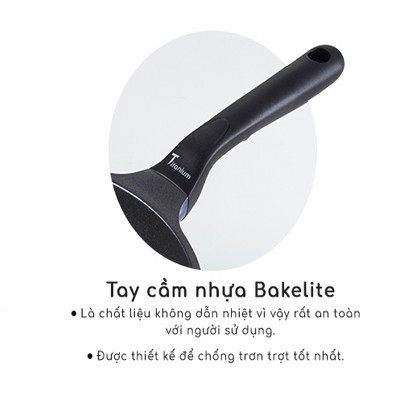 Chảo chống dính ilo Kitchen Titanium Hàn Quốc bếp từ ( 20cm /26cm  /28cm ), tặng 1 sạn dừa