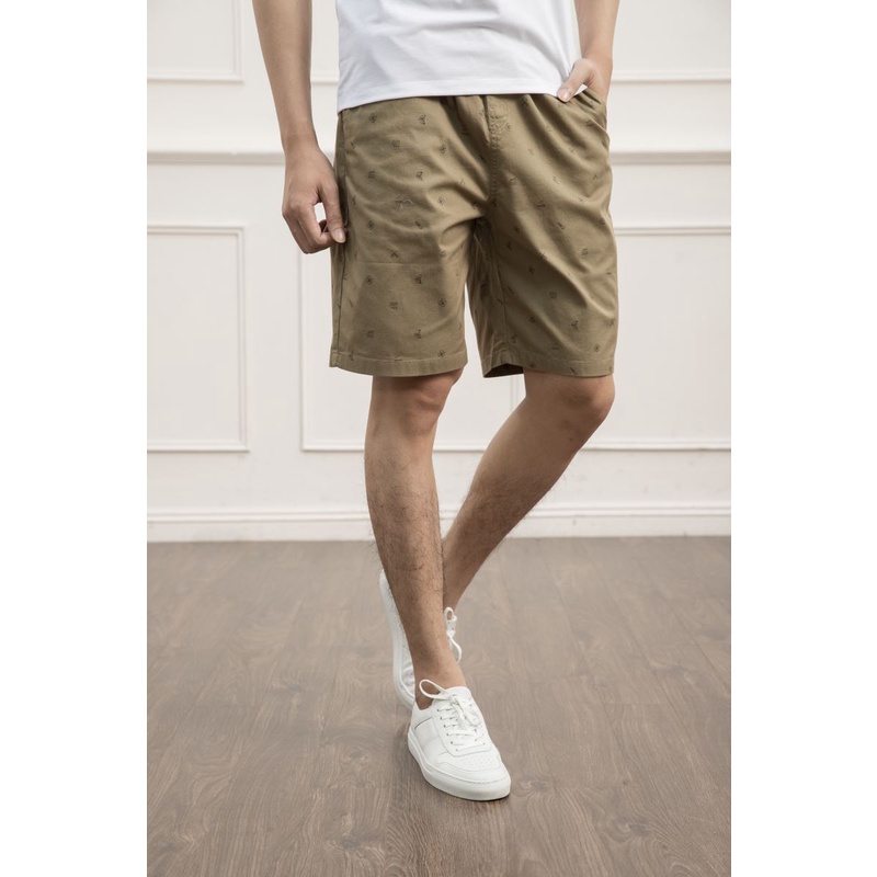 Quần short nam Kwin in họa tiết biển, 4 màu trung tính, from suông nhẹ thoải mái - KSO012S1