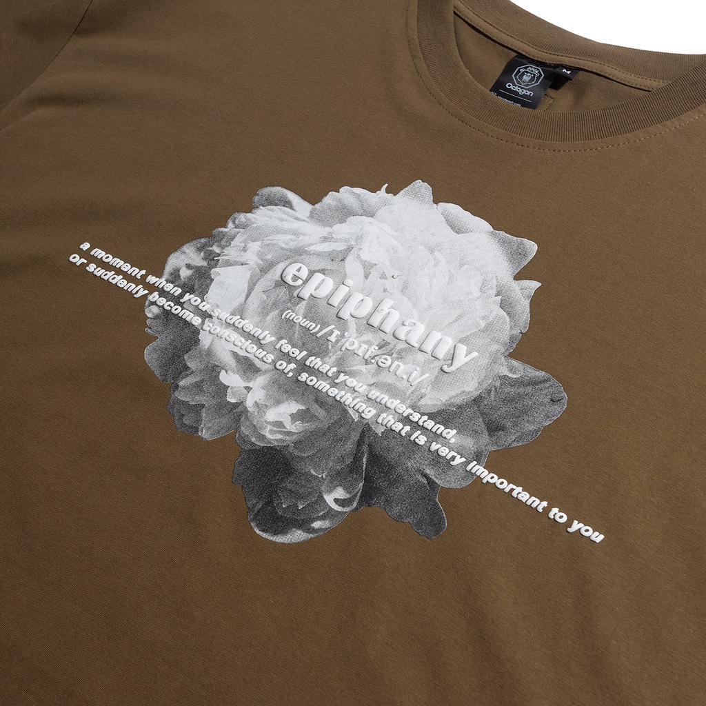 Áo Thun In OCTAGON Epiphany Cotton 100% Màu Nâu Unisex Form Rộng