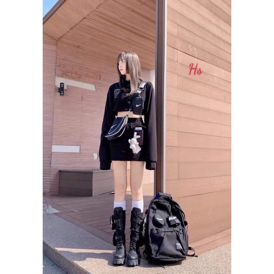 Sét váy croptop khuy cúc HS6