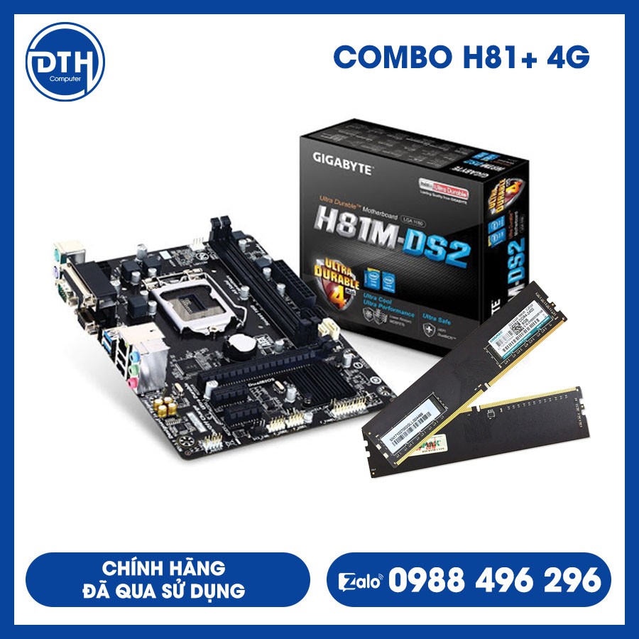 COMBO MAIN CHIP H81 + Ram DDR3 / Chính hãng đã qua sử dụng