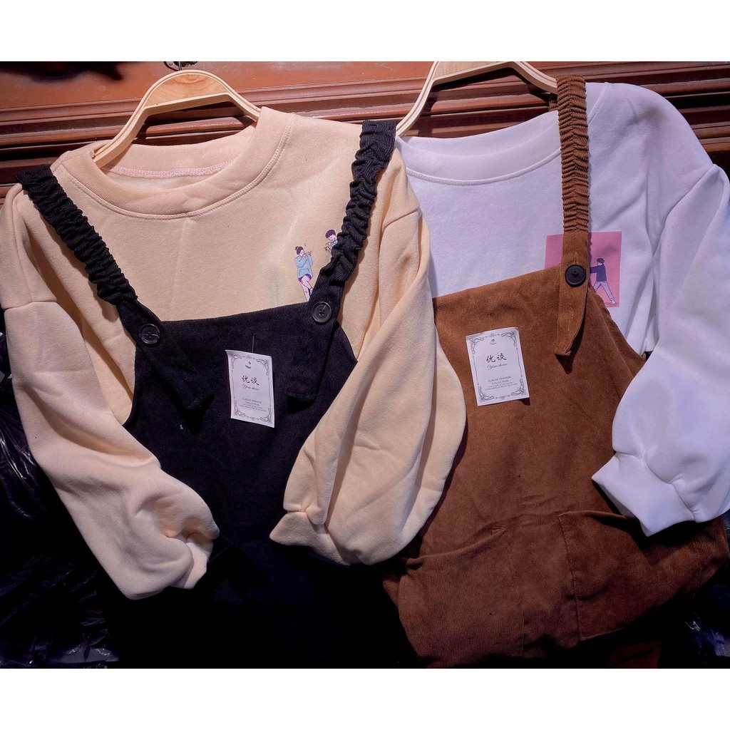 [Rẻ Vô Địch] Váy Yếm Nhung Dài 2 Màu( Có Ảnh Thật) | BigBuy360 - bigbuy360.vn