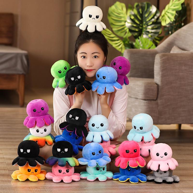 Bạch Tuộc Cảm Xúc Bằng Vải Lông 2 Mặt Cảm Xúc Có Thể Đảo Ngược Tâm Trạng