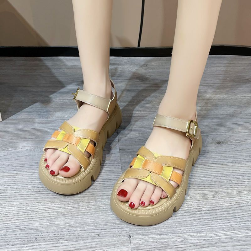 Giày Sandal Đế Bằng Mềm Mại Phong Cách Roman Thời Trang Mùa Hè Cho Nữ