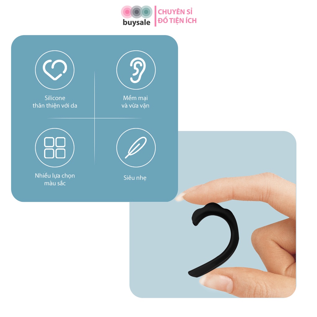Quai đeo khẩu trang silicone có gợn sóng đệm êm vành tai chống hằn đỏ - Buysales - BSPK195
