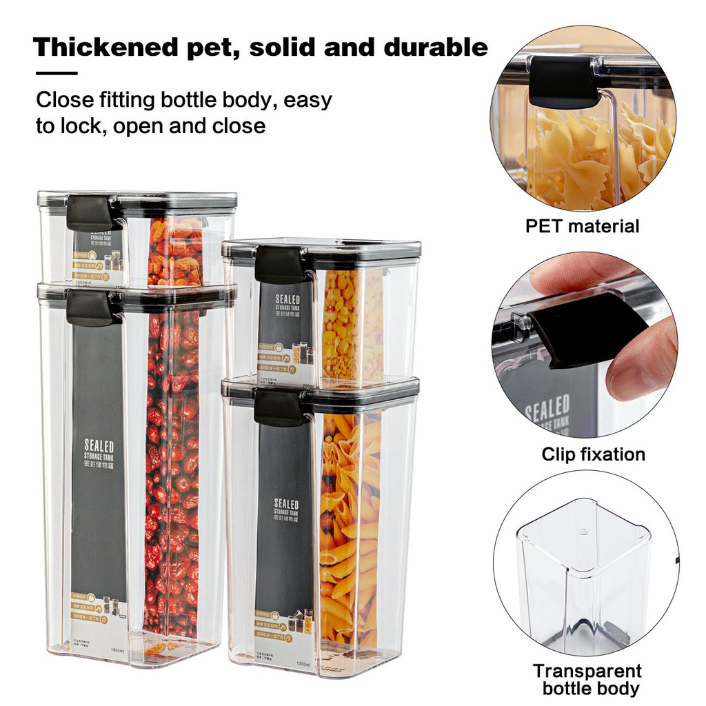 Hộp Đựng Thực Phẩm JUJIAJIA 460-1800ML Có Nắp Đậy Dùng Để Đựng Ngũ Cốc/Trái Cây Khô/Trà Dùng Trong Nhà Bếp