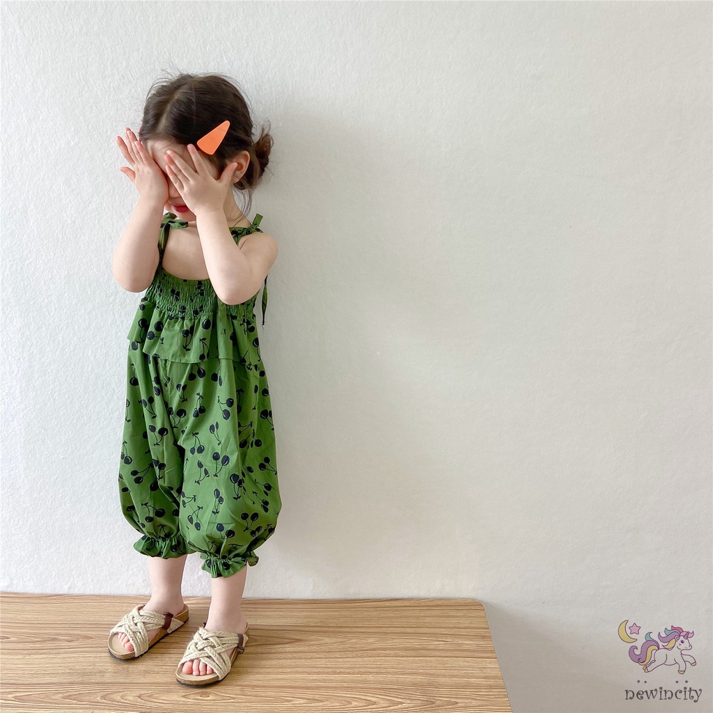 Bộ Áo Liền Quần Ống Rộng Phong Cách Hàn Quốc Cho Bé Gái