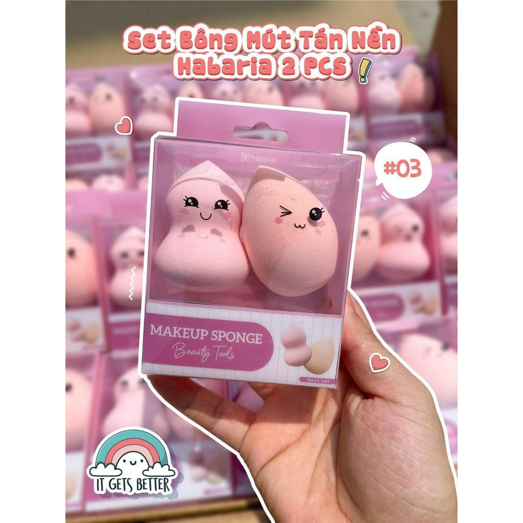 Set Bông Mút Tán Nền Habaria 2PCS