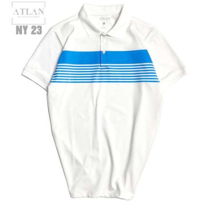 Áo Polo Nam 💖 𝘍𝘳𝘦𝘦𝘴𝘩𝘪𝘱 💖 Áo Thun Nam Trắng Sọc Xanh Biển Nhạt - NY23