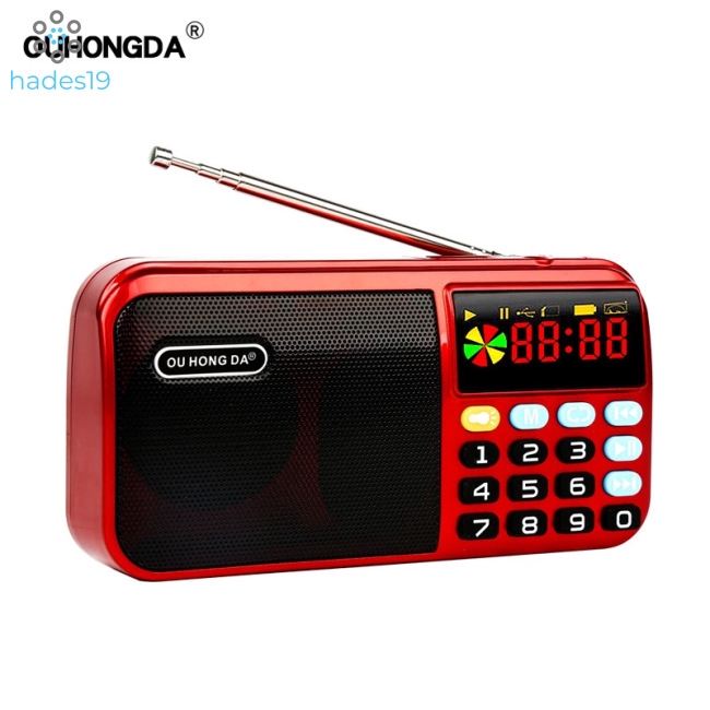 Đài radio FM kỹ thuật số mini xách tay hỗ trợ USB TF MP3 chạy pin Lithium