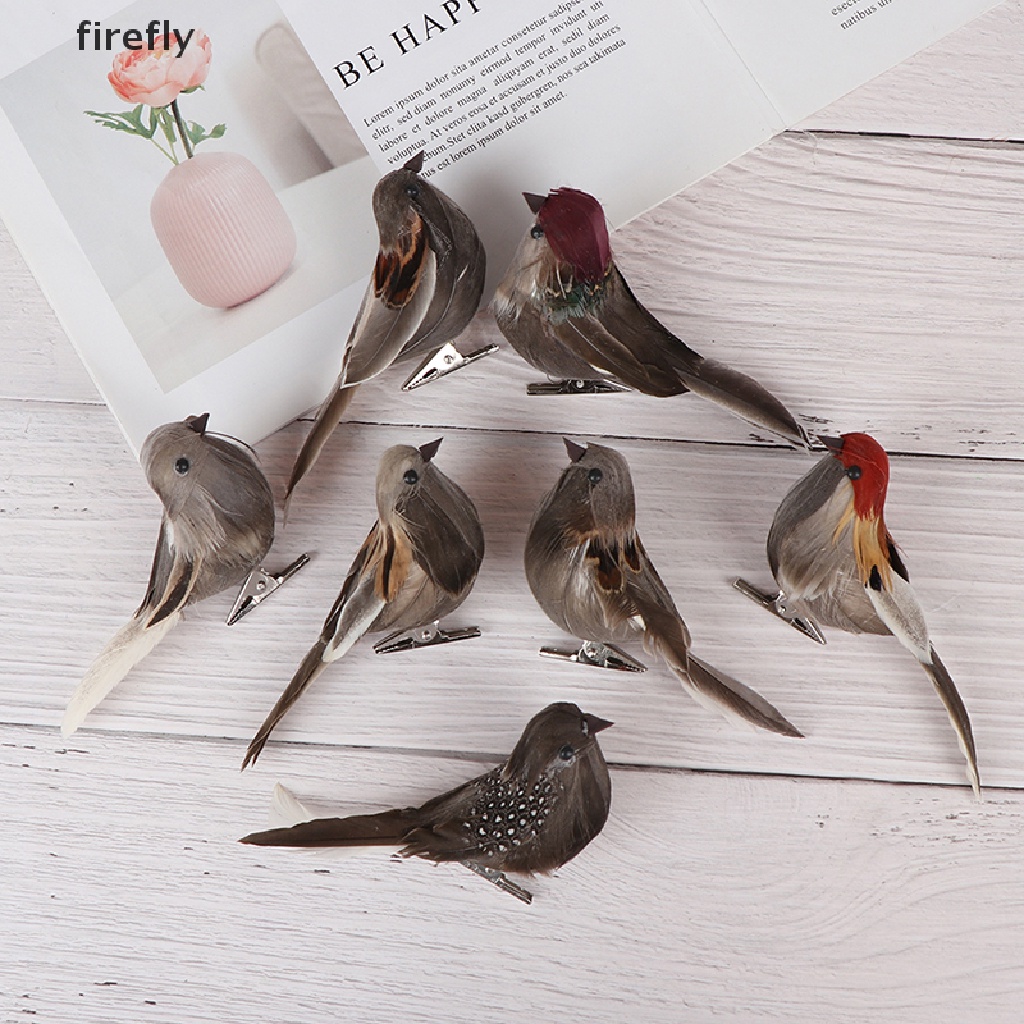 1 Chú Chim Giả Màu Xám Trang Trí Tiệc