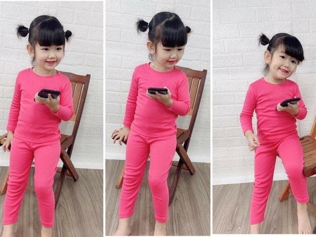 Bộ dài tay vải len tăm mềm mại, co dãn tốt cho bé - quần áo trẻ em bé gái, bé trai