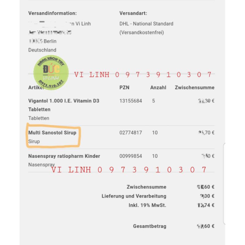 Bill ảnh cuối- Nước uống Siro Vitamin Sanostol số 1.3.6