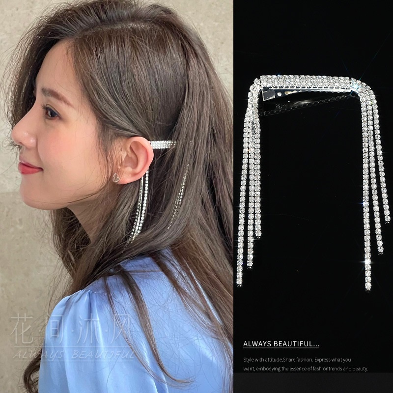 Kẹp tóc dài lấp lánh phối như bông tai nữ tính YU42
