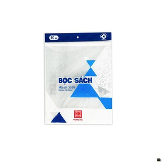Bọc sách nilon Hồng Hà sách cải cách (190x265mm) tập 10 chiếc -MS 3269