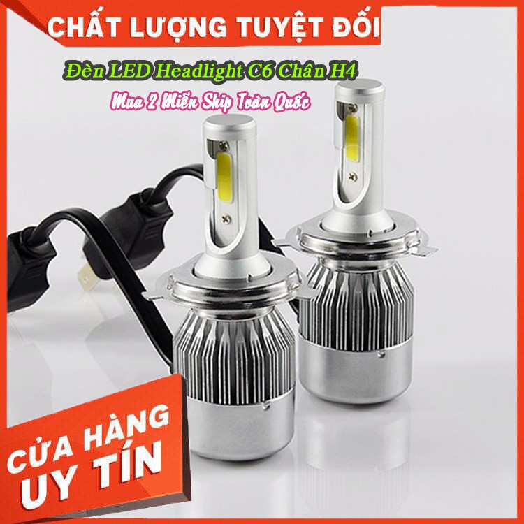 [Siêu Hot] Đèn LED Headlight C6 Chân H4 - Dành cho tất cả loại xe, cực kì sáng khi sử dụng - Rẻ đẹp, rất hiệu quả