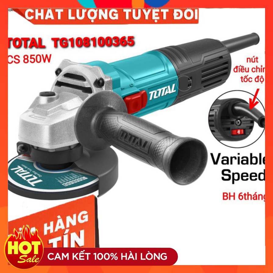 [chính hãng] (100mm) Máy mài góc cầm tay chỉnh tốc độ 850W TOTAL TG108100365 nguyên zin nhé các bác [cam kết chất lượng]