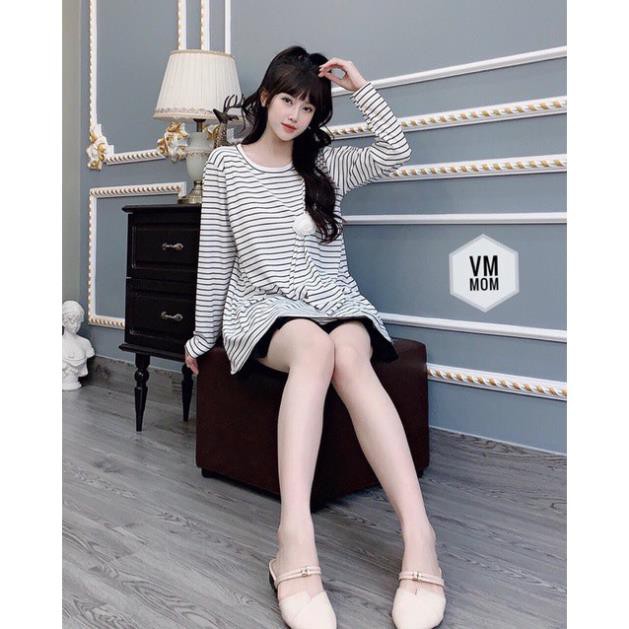 áo bầu cotton thời trang sang chảnh dành cho mẹ bầu☘hàng loại 1 chất đẹp ko bai Ko xù ko gião☘free size 43-68kg