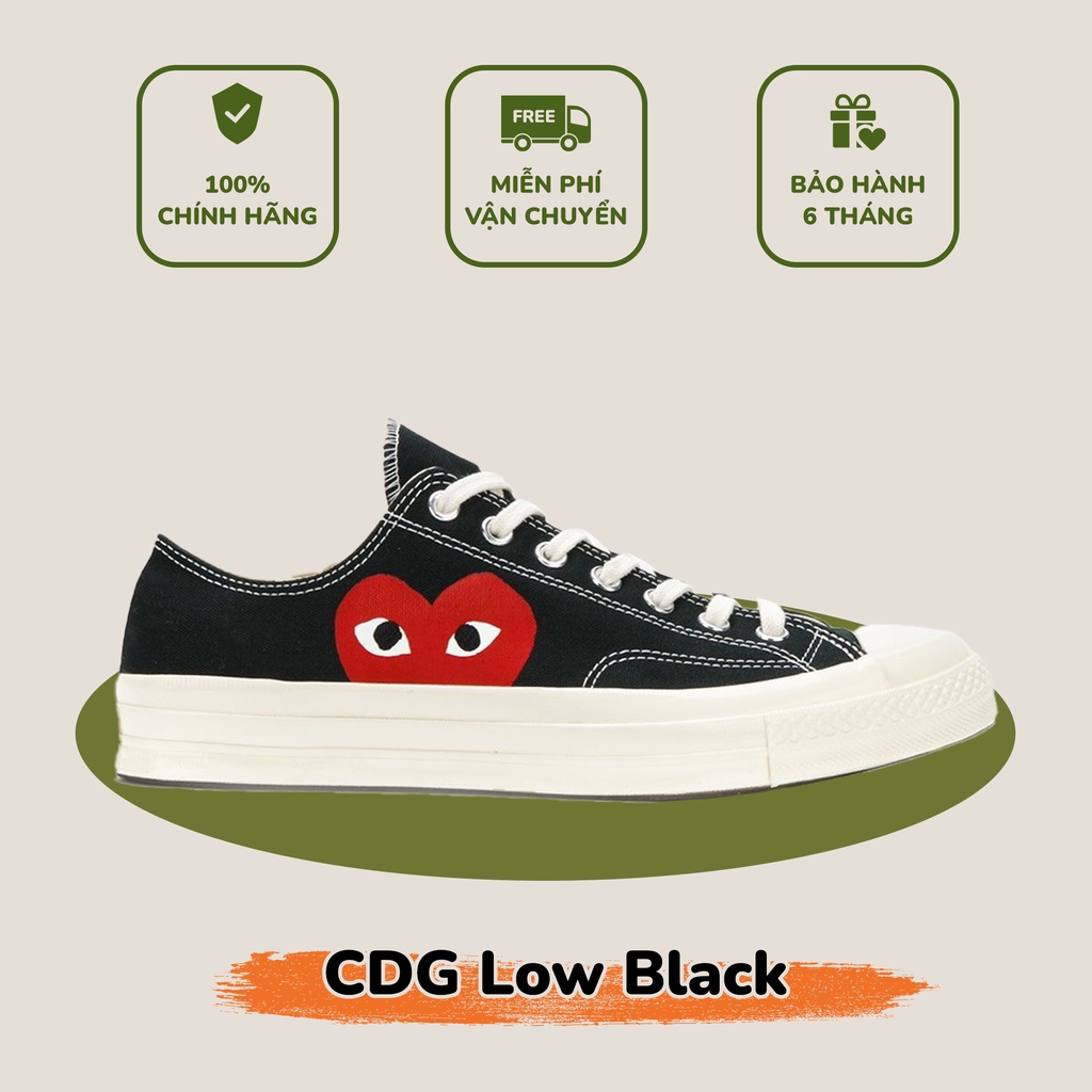 [ CHÍNH HÃNG ] giày sneaker CONVERSEE CDG BLACK(CDG_DT)