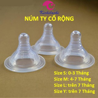 Bình sữa cổ rộng Kichilachi PP núm ti silicon siêu mềm cho bé 160ml/240ml/300ml