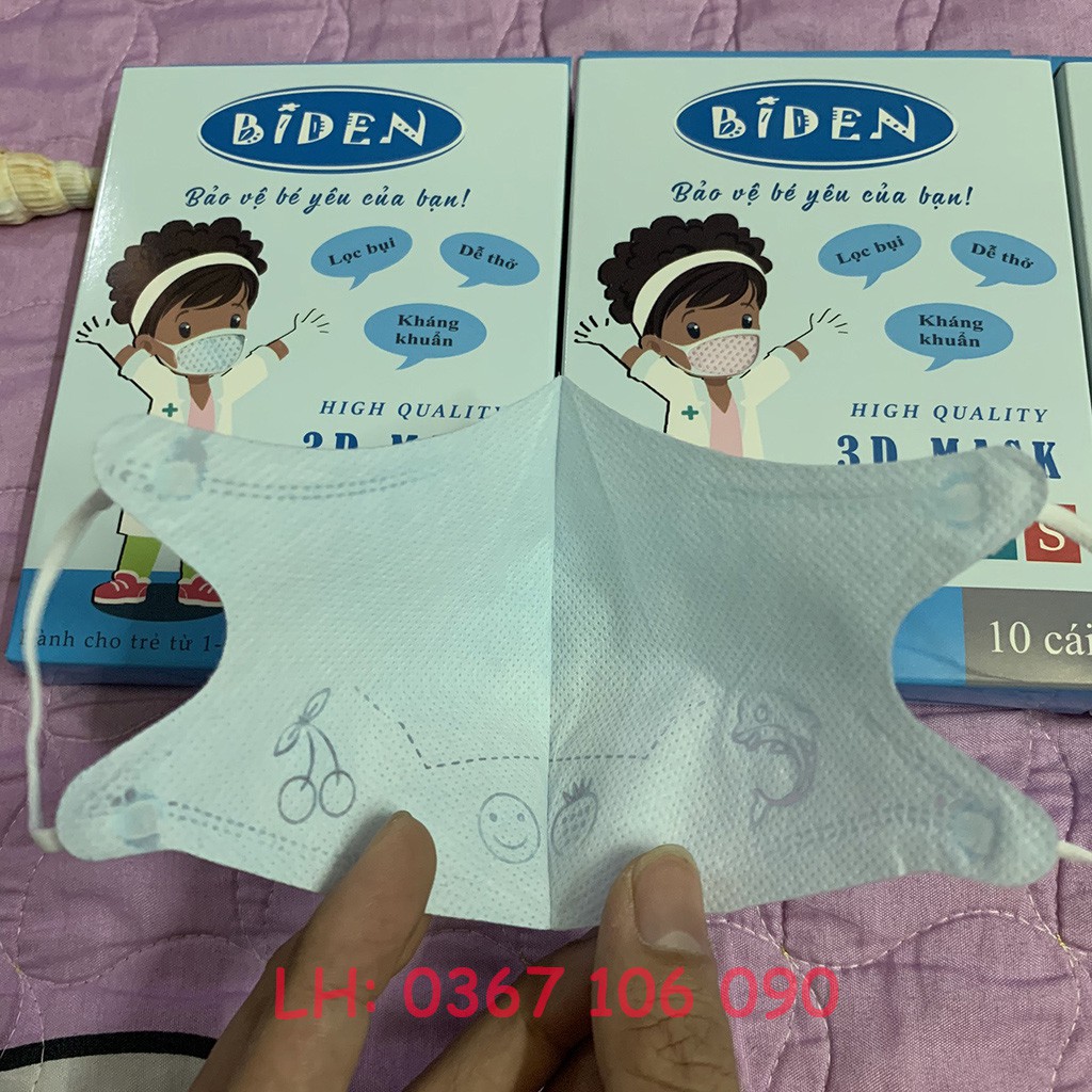 Khẩu Trang Trẻ Em 3D Mask BIDEN Hộp 10 Cái