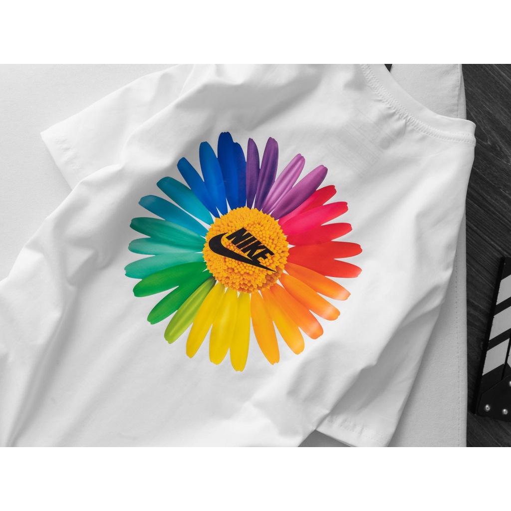 Áo Thun Thể Thao N!ke Nam Nữ Chính Hãng - Giá Rẻ - Chất Lượng 100% cotton - In Hình Hoa Cúc Logo N!ke