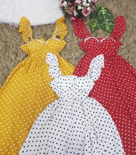 Đầm Maxi Chấm Bi Viền Ren