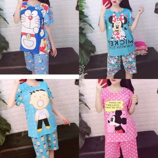 Giá Siêu Rẻ: Bộ Ngủ Hình Thú Tay Ngắn Quần Ngắn Thun Xịn (Giao Mẫu Ngẫu Nhiên)