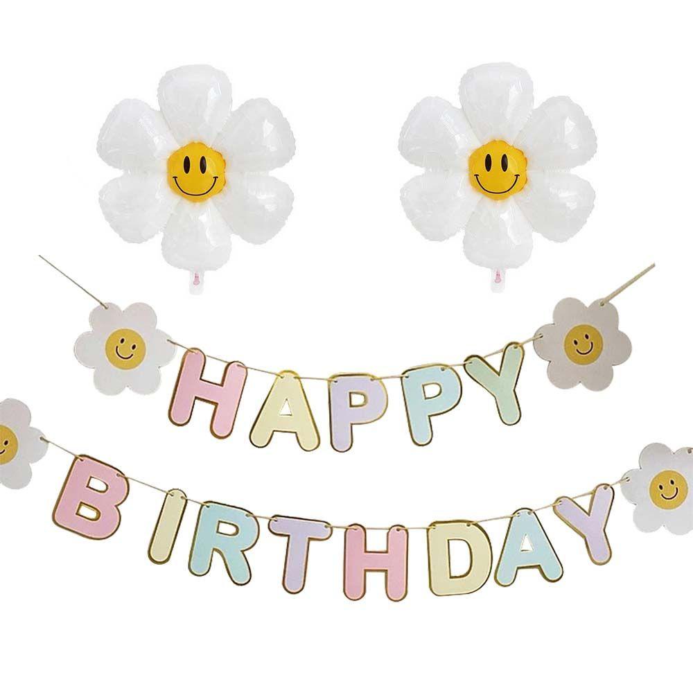 Dây Treo Bong Bóng Trang Trí Tiệc Sinh Nhật Hình Hoa Cúc Dễ Thương